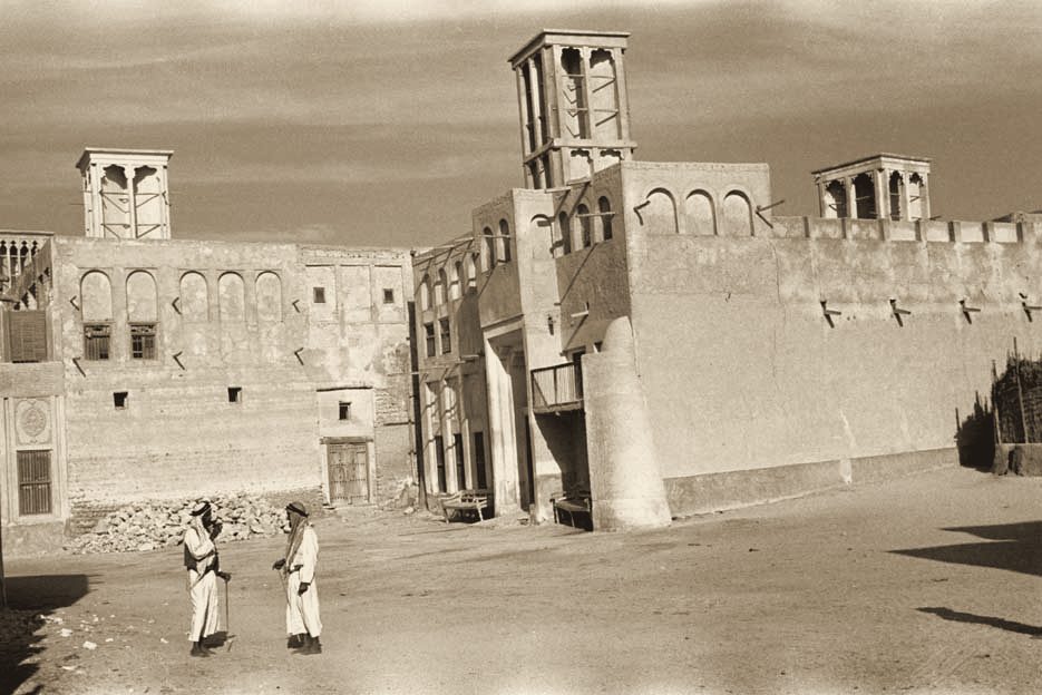 Wind-tower houses in Al Bastakiya, Dubai, 1948